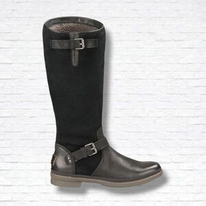 UGG Thomsen Black Suede Tall Riding Boots Size 9